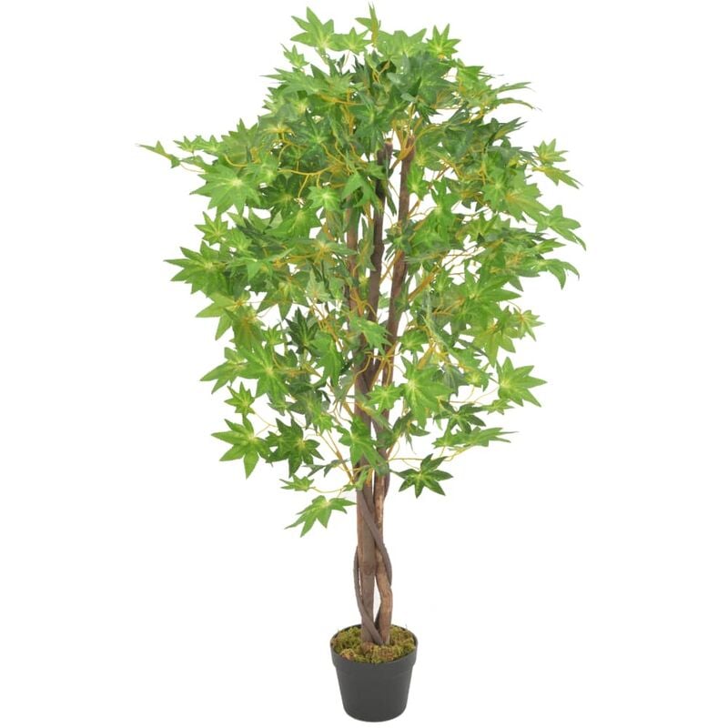 Albero di Acero Artificiale con Vaso Verde 120 cm Vidaxl 1604