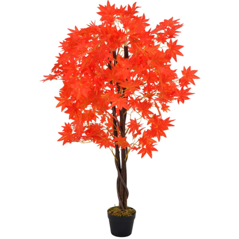 Vidaxl - Albero di Acero Artificiale con Vaso Rosso 120 cm 77621