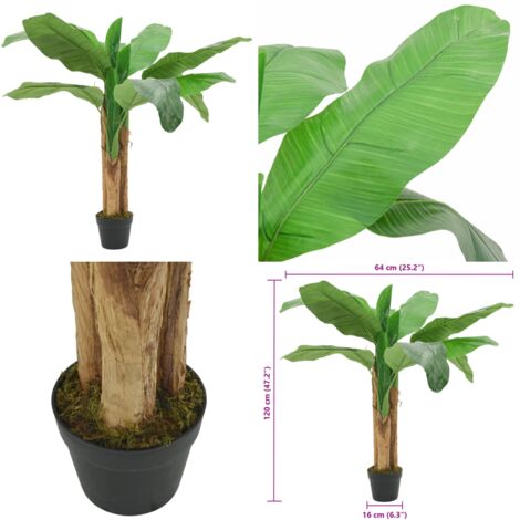 Albero di Banano Artificiale 9 Foglie 120 cm Verde - Banano artificiale - Albero artificiale