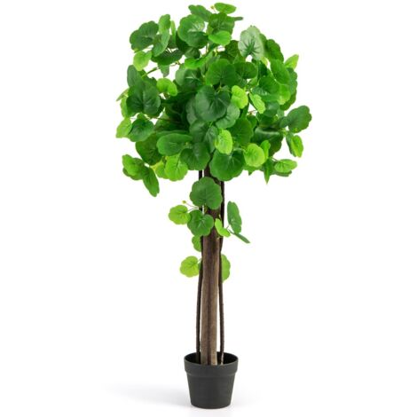 Albero di begonia artificiale 110cm con tronco in legno e rami regolabili