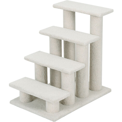 Albero di gatto per graffiare in truciolare, Albero rampicante per gatti 60cm Bianco