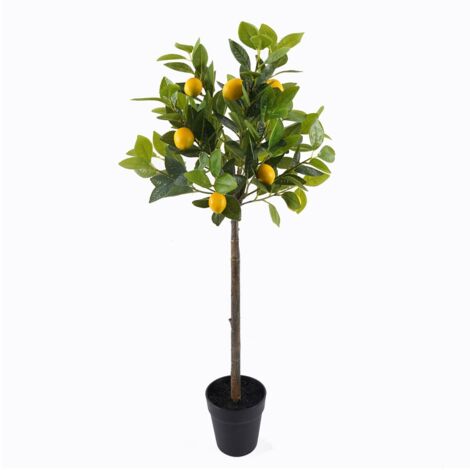 Albero di limone artificiale medio - Decorazione naturale per casa, giardino e ufficio, pianta realistica in PVC