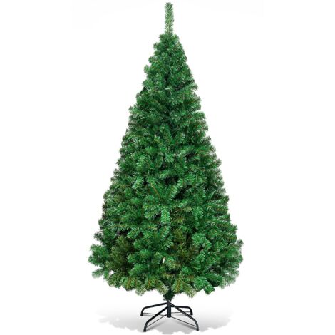 Albero di Natale 180cm con aghi in PVC base metallica Abete per casa ufficio negozi hotel