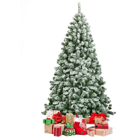 Albero di Natale 180cm innevato aghi in PVC di alta qualità base metallica solida