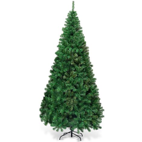 Albero di Natale 210cm con aghi in PVC base metallica Abete per casa ufficio negozi hotel