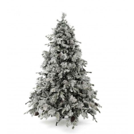 ALBERO DI NATALE 210cm INNEVATO ap.OMBRELLO con PIGNE - BIG SKY - SUPER FOLTO NATALIZIO CON NEVE