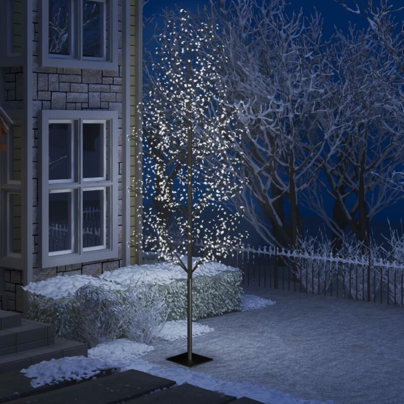 Image of Vidaxl - Albero di Natale 1200 led, Albero effetto Realistico Bianco Freddo Ciliegio in Fiore 400cm