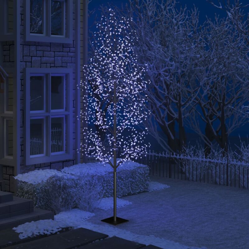 Image of Albero di Natale 1200 led, Albero effetto Realistico Blu Ciliegio in Fiore 400 cm vidaXL