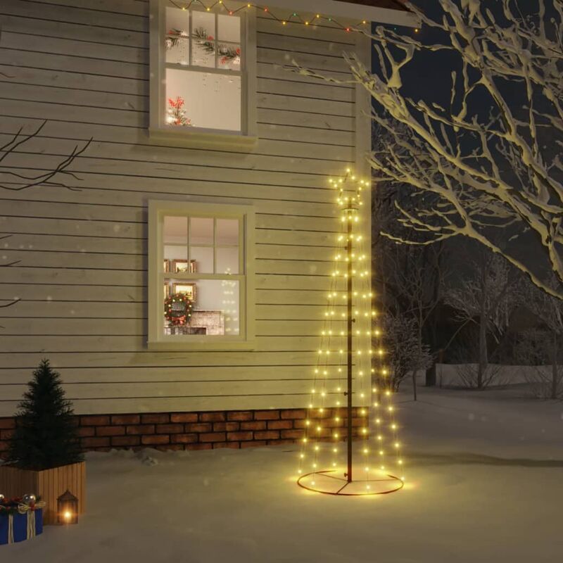 Image of Albero di Natale a Cono Bianco Caldo 108 LED,Albero effetto Realistico,Decorazioni natalizie 70x180 cm CNWI288400 Maisonchic