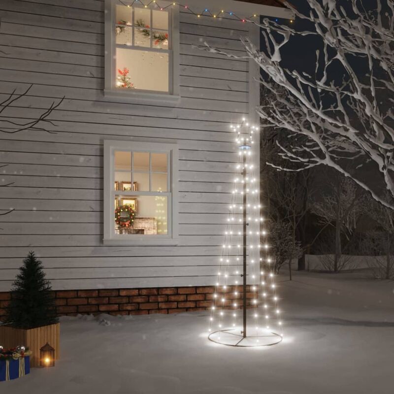 Image of Albero di Natale a Cono Bianco Caldo 108 LED,Albero effetto Realistico,Decorazioni natalizie 70x180 cm CNWI932672 Maisonchic