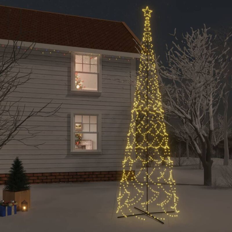 Image of Albero di Natale a Cono Bianco Caldo 3000 LED,Albero effetto Realistico,Decorazioni natalizie 230x800 cm CNWI328829 Maisonchic