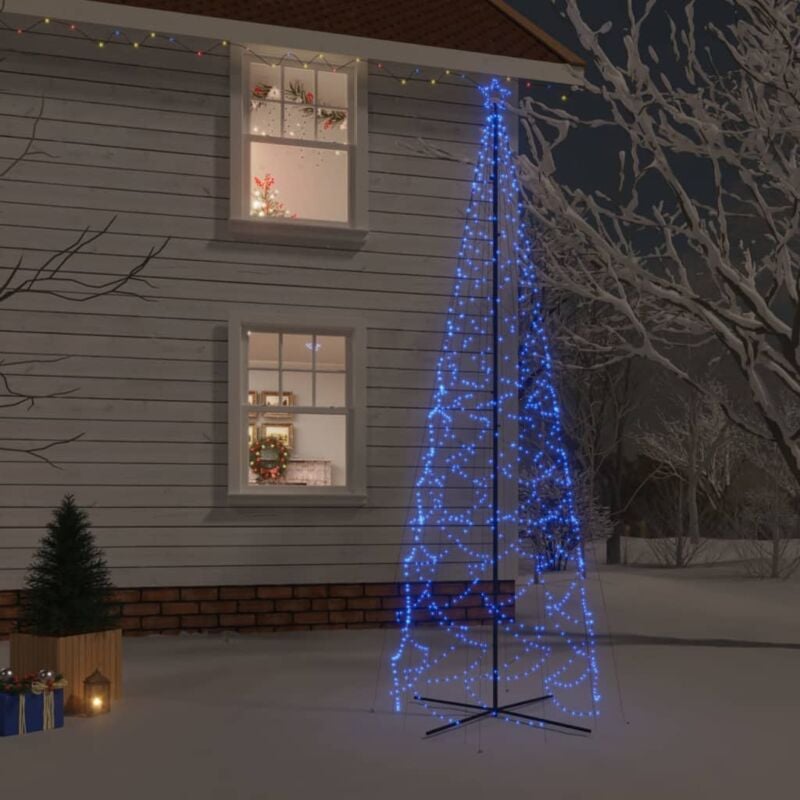 Image of Albero di Natale a Cono Blu 1400 LED,Albero effetto Realistico,Decorazioni natalizie 160x500 cm CNWI698615 Maisonchic