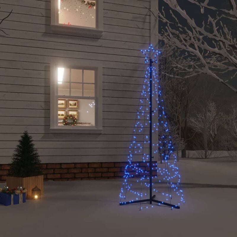 Image of Maisonchic - Albero di Natale a Cono Blu 200 LED,Albero effetto Realistico,Decorazioni natalizie 70x180 cm CNWI391455