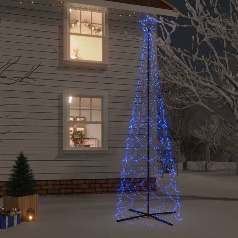 Image of Albero di Natale a Cono Blu 500 LED,Albero effetto Realistico,Decorazioni natalizie 100x300 cm CNWI131155 Maisonchic