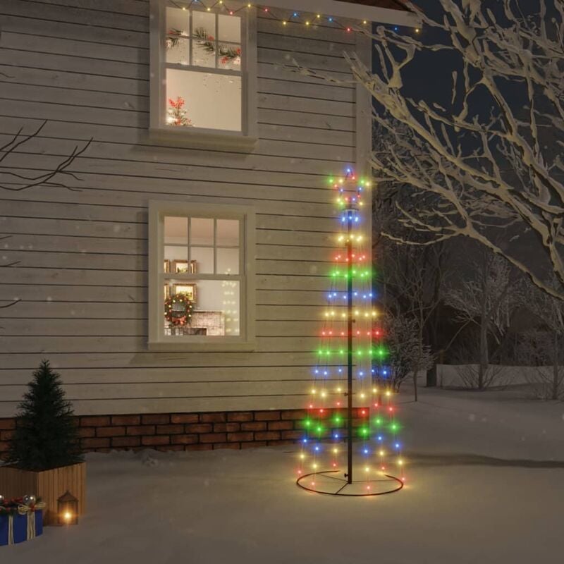 Image of Albero di Natale a Cono Colorato 108 LED,Albero effetto Realistico,Decorazioni natalizie 70x180 cm CNWI238286 Maisonchic