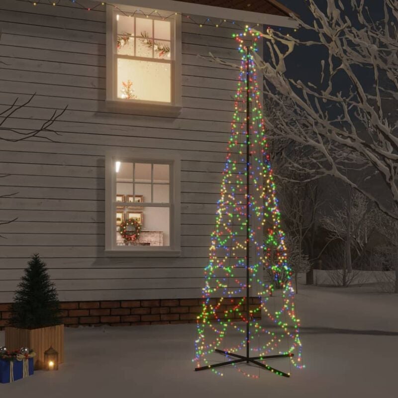 Image of Albero di Natale a Cono Colorato 500 LED,Albero effetto Realistico,Decorazioni natalizie 100x300 cm CNWI871606 Maisonchic