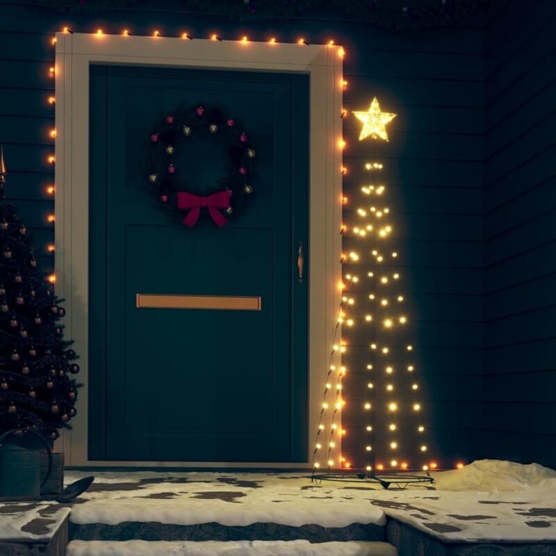 Image of Albero di Natale a Cono con 70 LED,Albero effetto Realistico,Decorazioni natalizie Bianco Caldo 50x120 cm CNWI738042 Maisonchic