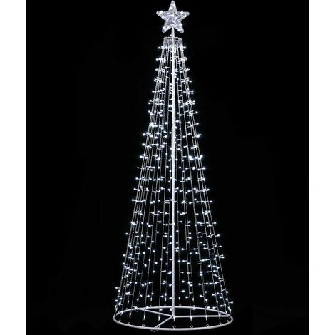 MAGIEDINATALE Albero di Natale a cono con led in movimento da esterno -Luce Fredda / 300 cm