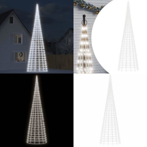 Albero di Natale a LED su Asta 3000 LED Bianco Freddo 800 cm - Illuminazione natalizia - Albero di Natale esterno