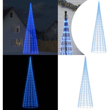 Albero di Natale a LED su Pennone 3000 LED Blu 800 cm - Illuminazione natalizia - Albero di Natale esterno