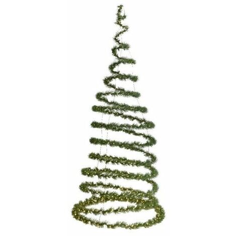 Albero di Natale a Spirale da appendere Luminoso Verde dim 97 cm