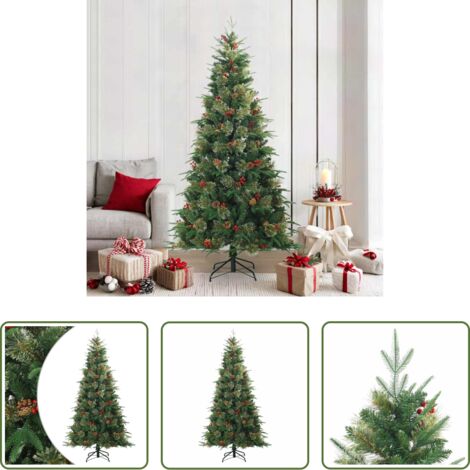Albero di Natale -  Albero di Natale Artificiale con Rami Pieghevoli Verde 210 cm