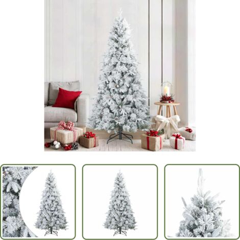 Albero di Natale -  Albero di Natale Artificiale Snodato Foderato di Neve Bianco