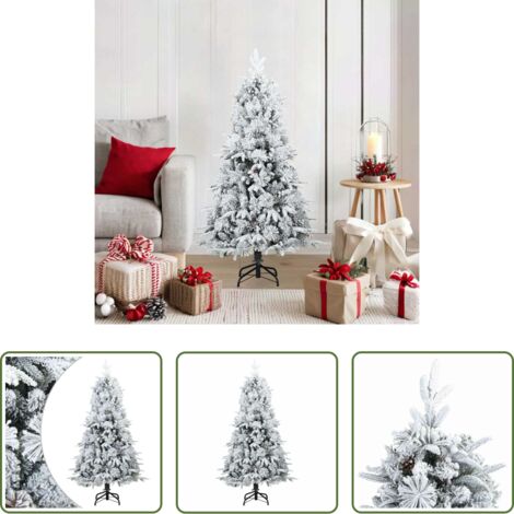 Albero di Natale -  Albero di Natale Artificiale Snodato Foderato di Neve Bianco