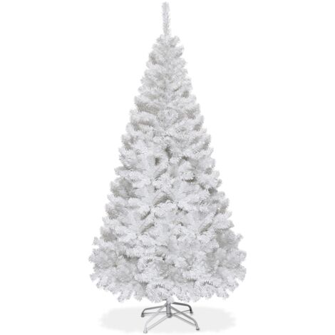 Albero di Natale artificiale 150cm in PVC con 350 rami supporto in metallo piedi in gomma Bianco