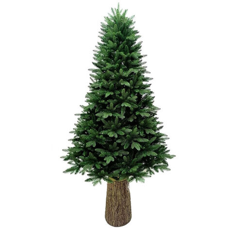 Albero di Natale Artificiale 240 cm 64 Rami con Tronco Pioppo del Gargano Verde