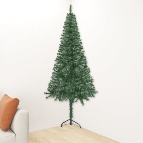 Albero di Natale Artificiale ad Angolo con Supporto Verde 180 cm PVC vidaXL