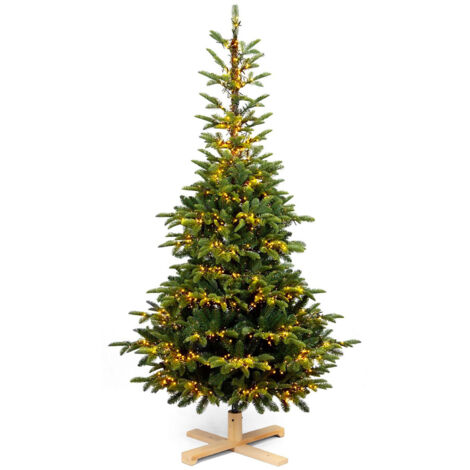 Albero di Natale Artificiale con 2900 LED Luce Calda 210 cm 731 Rami Apertura a Ombrello Verde