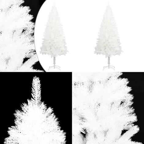 Albero di Natale Artificiale con Aghi Realistici Bianco 120 cm - Albero di Natale realistico - Albero di Natale in PE