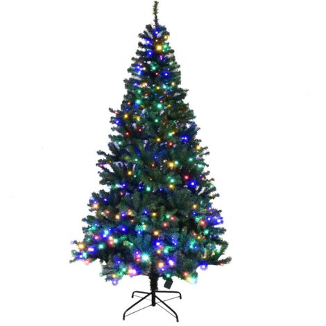 Albero di natale artificiale con luci a led 210 cm