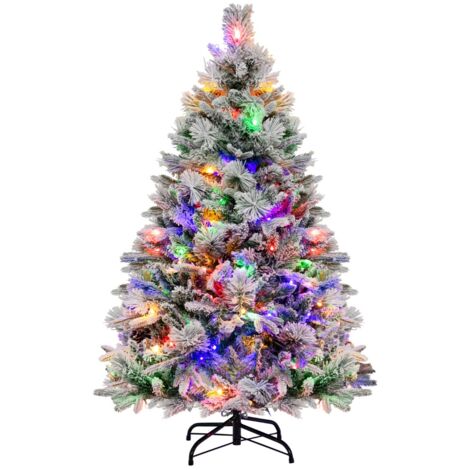 Albero di Natale artificiale con rametti di PE PVC luci LED 8 modalità illuminazione da 136cm