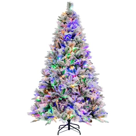 Albero di Natale artificiale con rametti di PE PVC luci LED 8 modalità illuminazione da 180cm