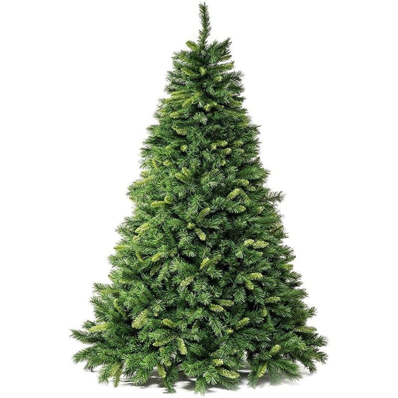 Albero di Natale artificiale denzel 180 cm super folto in pvc verde foglie bicolore BUD