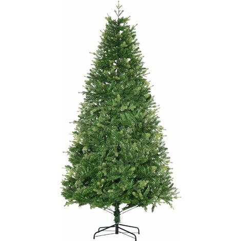 Albero di Natale Artificiale H228 cm 2056 Rami Decorato con Base in Metallo Verde