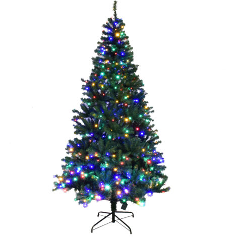 Albero di Natale artificiale in PVC con 1570 rami 500 LED supporto in metallo 210cm