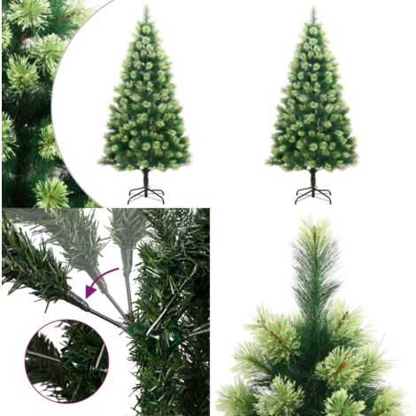 Albero di Natale Artificiale Incernierato con Base 210 cm - Albero di Natale Incernierato - Albero di Natale in PVC