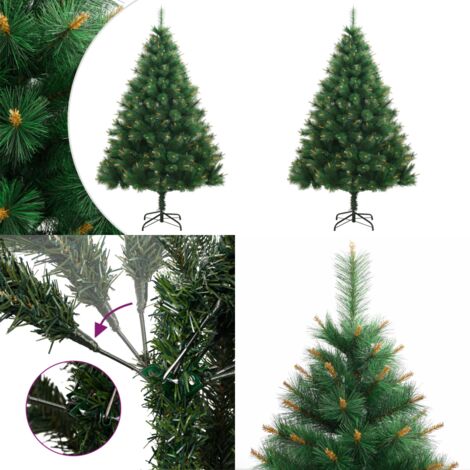 Albero di Natale Artificiale Incernierato con Base 210 cm - Albero di Natale incernierato - Albero di Natale in PVC