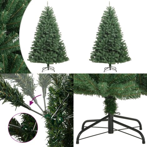 Albero di Natale Artificiale Incernierato con Base Verde 150 cm - Albero di Natale incernierato - Albero di Natale in PVC