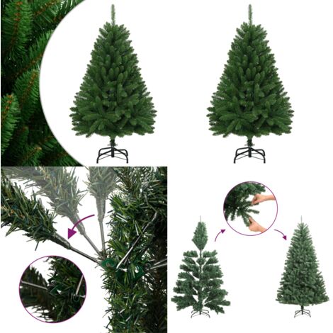 Albero di Natale Artificiale Incernierato con Base Verde 150 cm - Albero di natale incernierato - Albero di natale in PVC