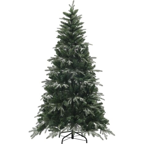 Albero di Natale Artificiale Innevato 180 cm 850 Rami Apertura a Cerniera Verde
