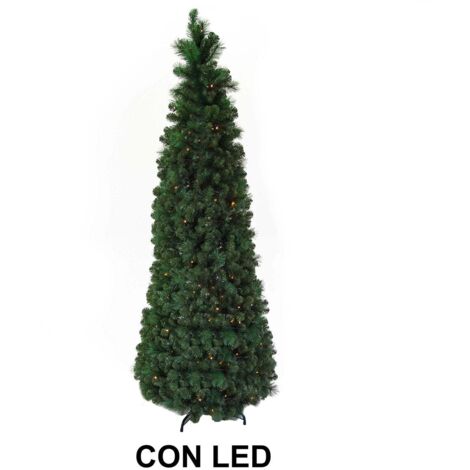 Albero di Natale Artificiale Pieghevole 180 cm 793 Rami con Luci LED Verde
