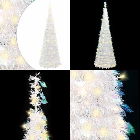 Albero di Natale Artificiale Pop-up con 100 LED Bianco 150 cm - Illuminazione LED - Albero di Natale Pop-up