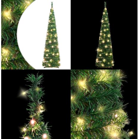 Albero di Natale Artificiale Pop-up con 50 LED Verde 120 cm - Illuminazione LED - Albero di Natale pop-up