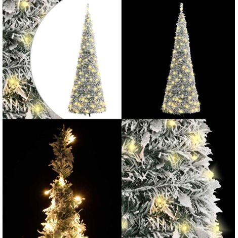 Albero di Natale Artificiale Pop-up Neve Fioccata 150 LED 180cm - Illuminazione LED - Neve Fioccata