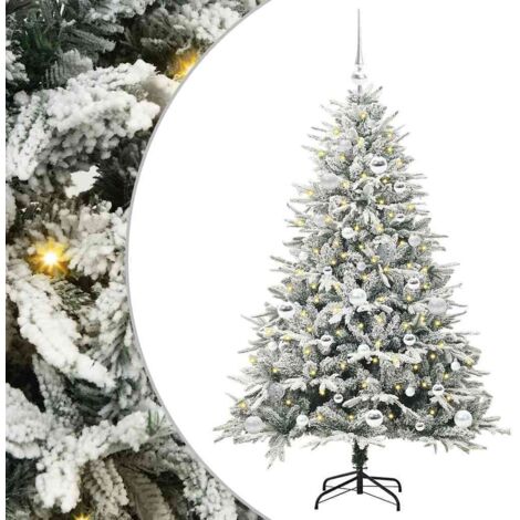 Albero di Natale Artificiale Pre-illuminato con Set di Palline vidaXL