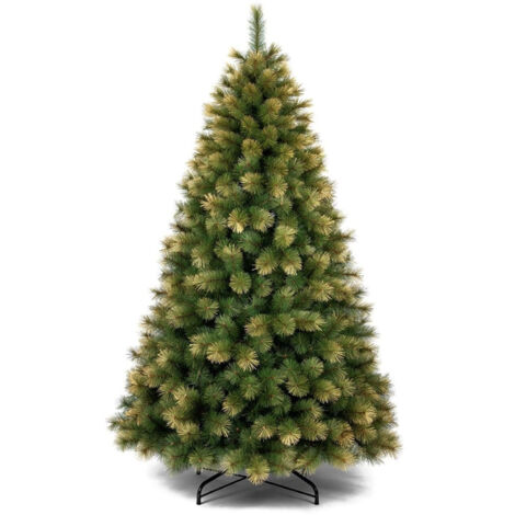 Albero di Natale Artificiale Realistico Folto 240 cm 1050 Rami Verde Punte Oro